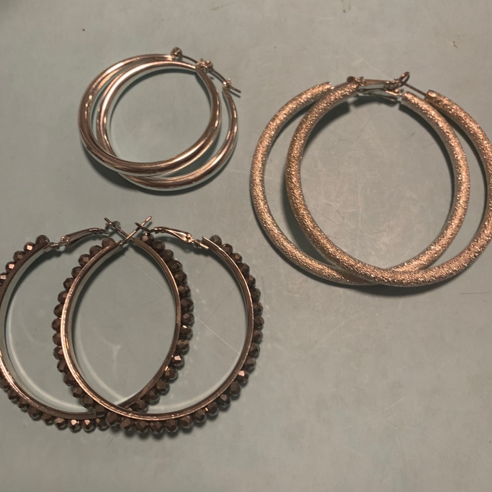 Hoop Earrings set 3 pair